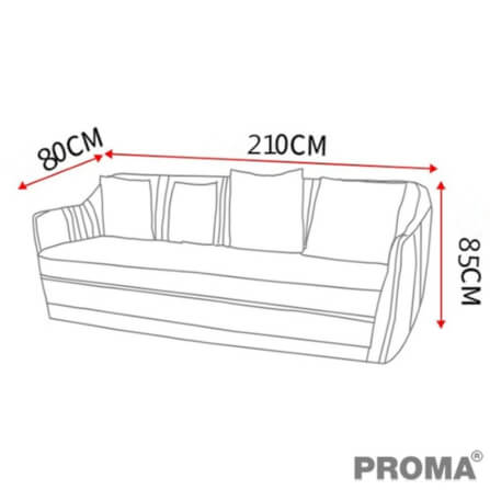 [Pre-order] โซฟา 3 ที่นั่ง PROMA-VIVA CHARIA สีเทา_2